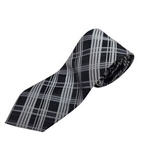 Bergamo New York Black and Gray Plaid Tie